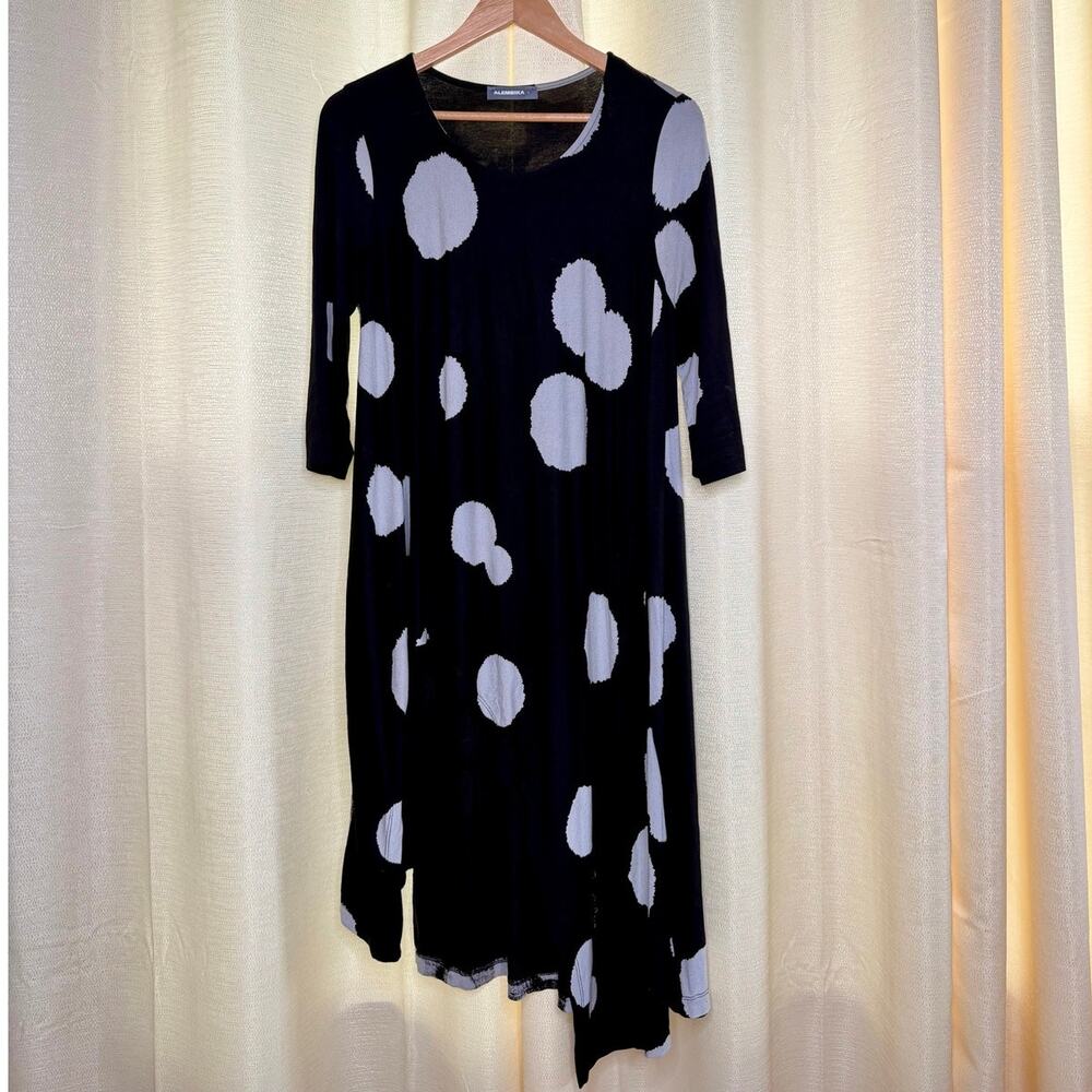 Alembika asymmetrical polka dot tunic size 1 equal to size 6 - 8 lagenlook